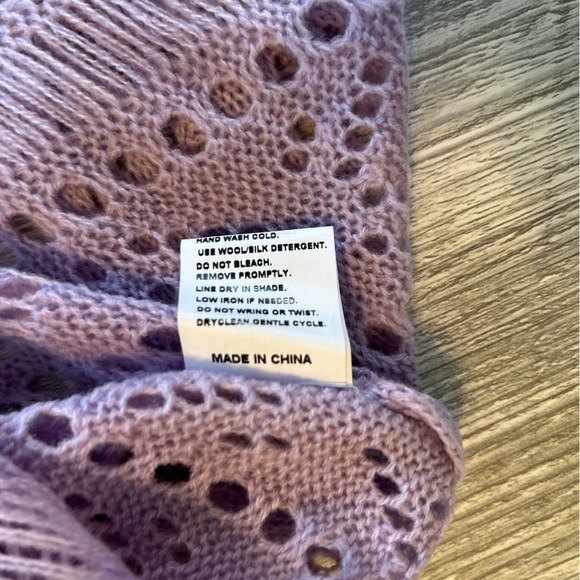 Women’s Crochet Purple Cover Up Shirt Top Temu Size 5XL = 22 US Knit Beach Boho - Picture 7 of 10